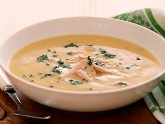 Куриный суп-пюре с рисом и грибами