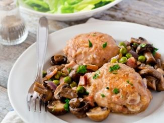 Курица, жаренная с грибами