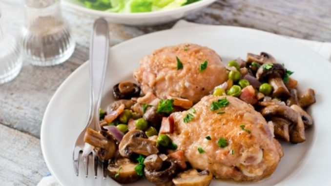 Курица, жаренная с грибами Курица, жаренная с грибами