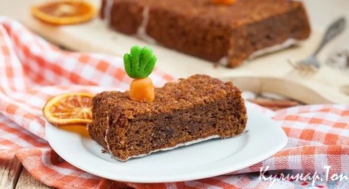 Морковный пирог с миндалем