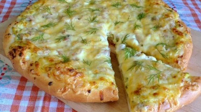 Пицца с мясом и зеленью Пицца с мясом и зеленью
