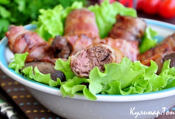 Румаки из маринованной куриной печени