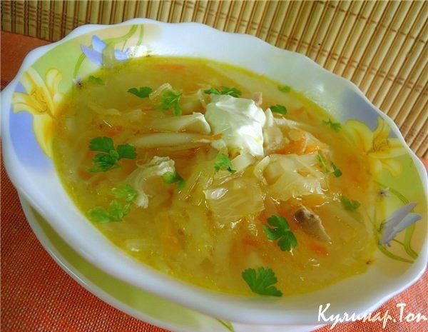 Щи с квашеной капустой в мультиварке