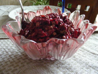 Салат из свеклы с печенкой и рисом