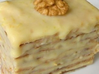 Слоеное пирожное со сгущенкой