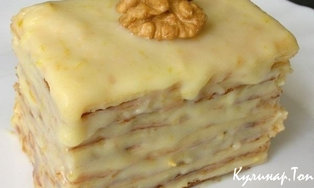 Слоеное пирожное со сгущенкой