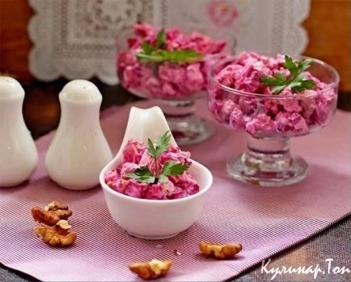 Свекольный салат с курицей