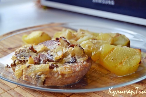 Свинина с картофелем и грибами в мультиварке Свинина с картофелем и грибами в мультиварке