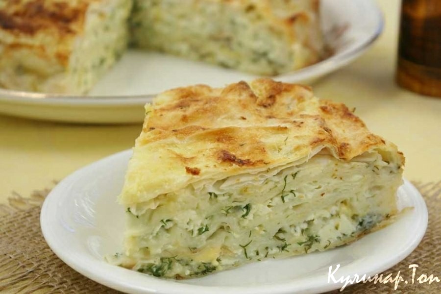 Сырный пирог из лаваша с зеленью