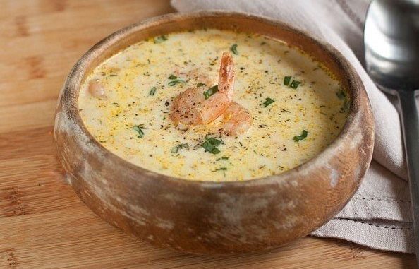 Сырный суп с морковью и креветками Сырный суп с морковью и креветками