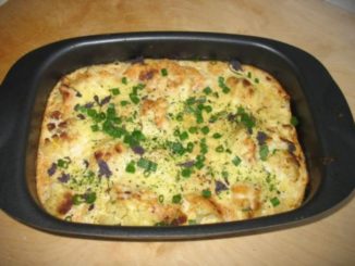 Треска, запеченная с грибами