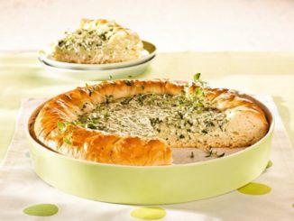 Творожный пирог с зеленью и луком