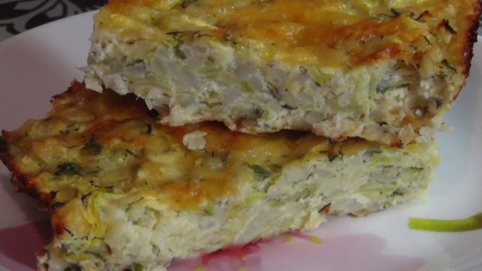 Запеканка из кабачков с грибами и рисом Запеканка из кабачков с грибами и рисом