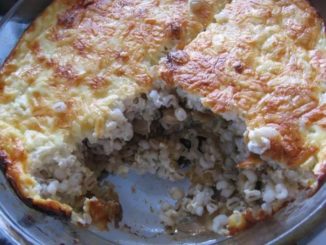 Запеканка перловая с грибами