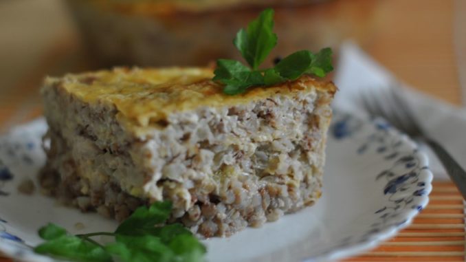 Запеканка с куриным фаршем и гречкой Запеканка с куриным фаршем и гречкой