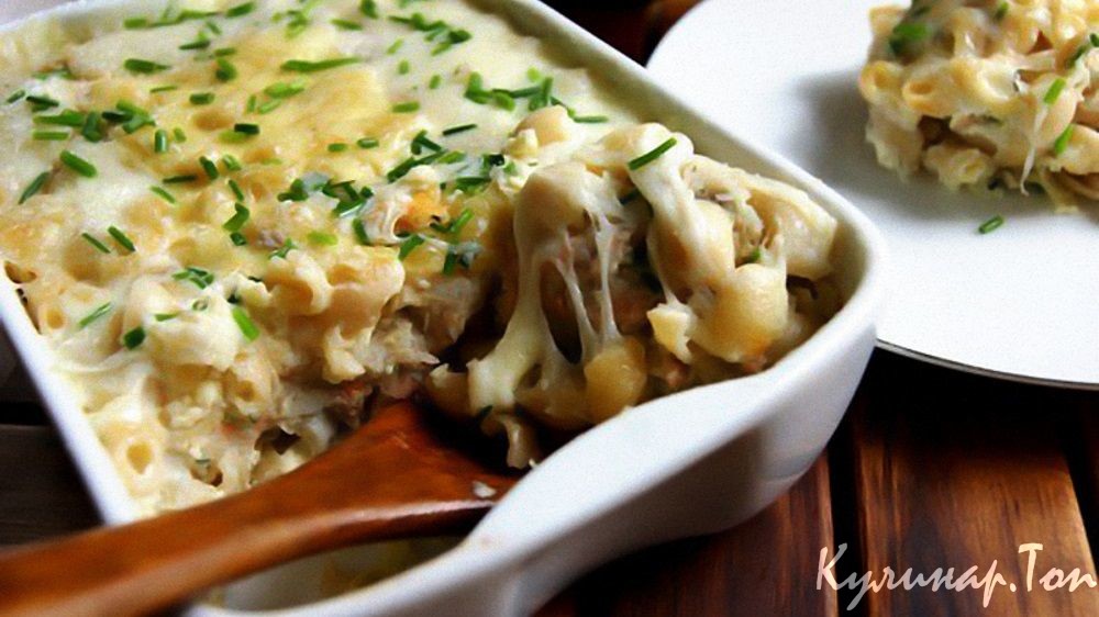 Запеканка с макаронами и телятиной