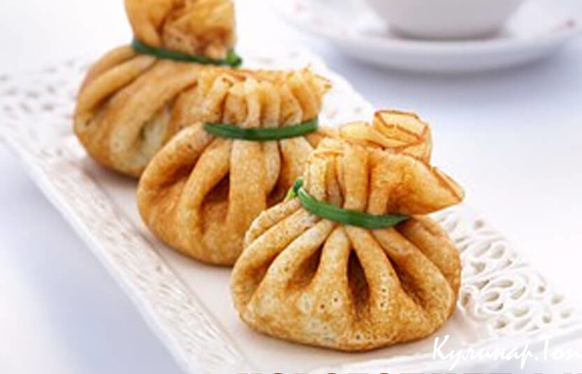 Блинные «мешочки» с жюльеном