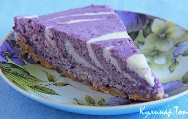 Чизкейк из творога с черникой