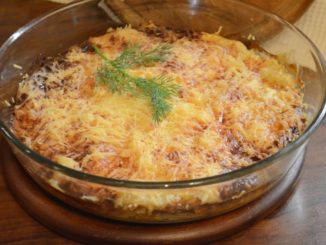 Картофельная запеканка с копчёным окороком
