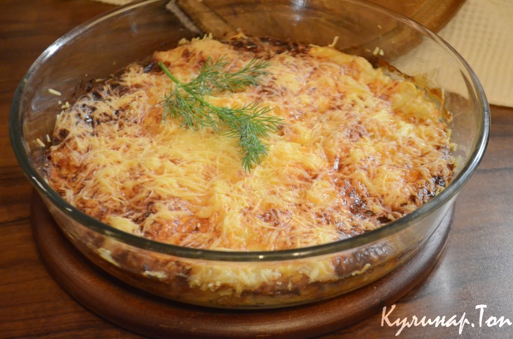 Картофельная запеканка с копчёным окороком