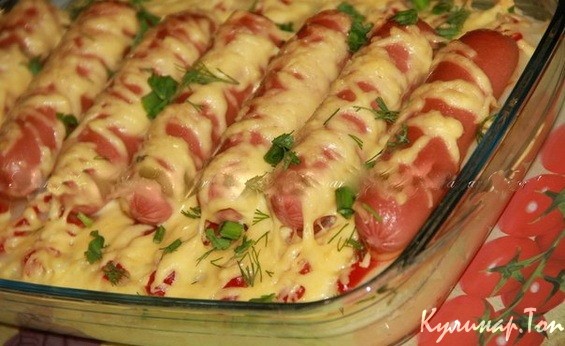 Картофельная запеканка с сосисками и сыром Картофельная запеканка с сосисками и сыром