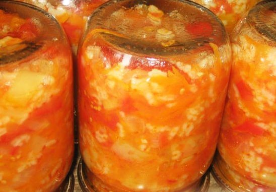 Консервированный салат из капусты с рисом Консервированный салат из капусты с рисом