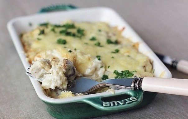 Куриное филе с грибами в кефире Куриное филе с грибами в кефире