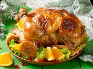 Курица, фаршированная апельсинами