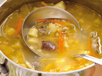 Рассольник с гусиными потрохами