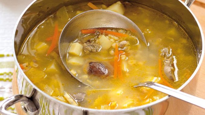 Рассольник с гусиными потрохами Рассольник с гусиными потрохами