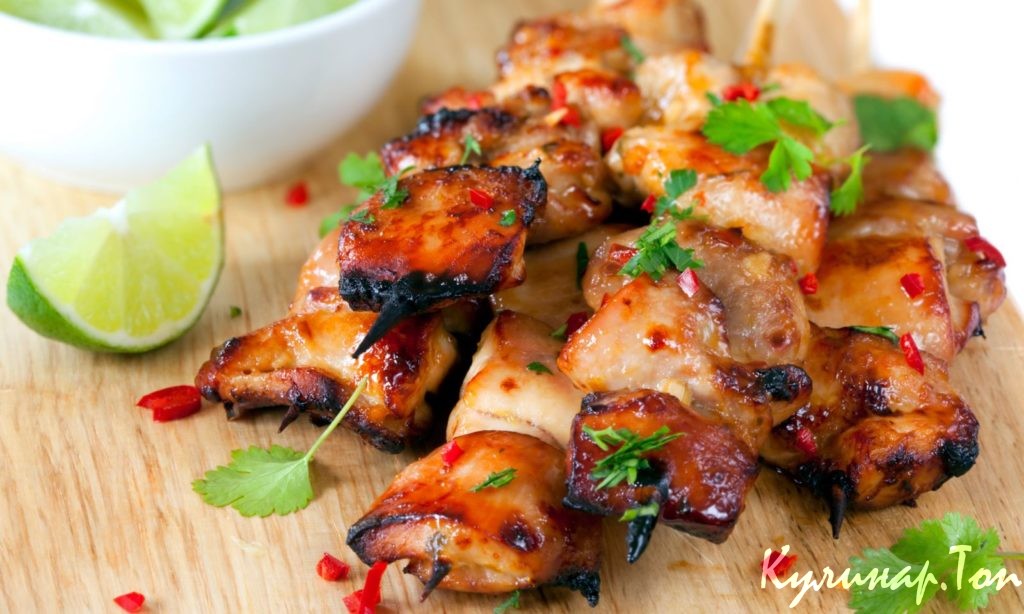 Шашлык из курицы с мёдом в мультиварке