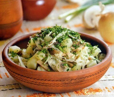 Салат картофельный с шампиньонами Салат картофельный с шампиньонами