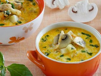 Суп из шампиньонов с картофелем и сыром