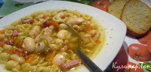 Суп с ракушками и фасолью Суп с ракушками и фасолью