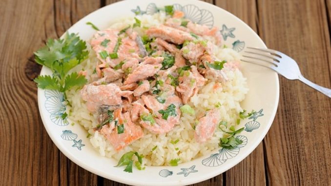 Сёмга со сливками и рисом Сёмга со сливками и рисом