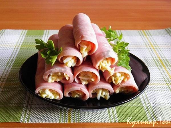 Ветчинные рулетики с сыром