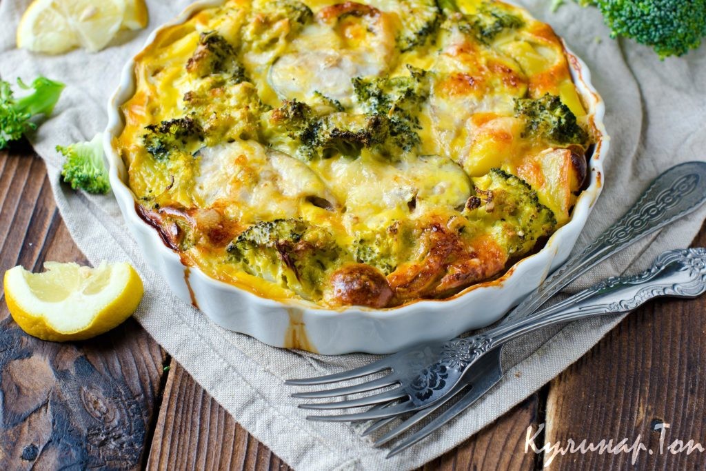 Запеканка из курицы с брокколи