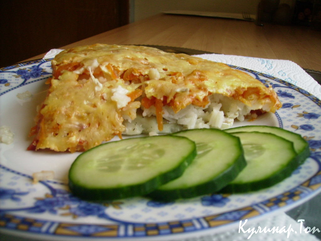 Запеканка из рыбы с рисом