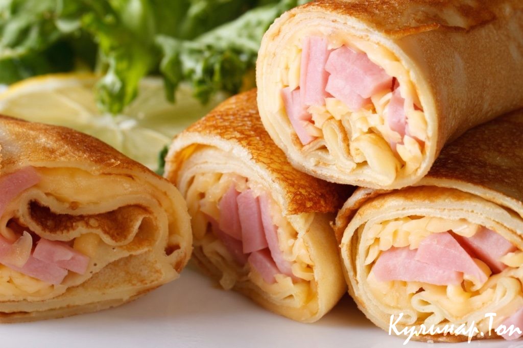 Блинчики с ветчиной и сыром