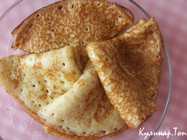 Блины на опаре с корицей