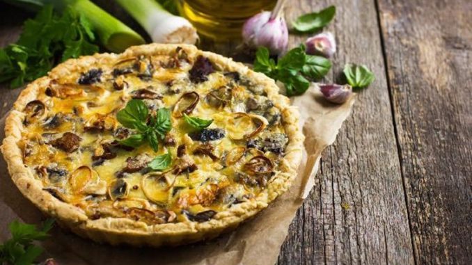 Киш с грибами и луком-пореем Киш с грибами и луком-пореем