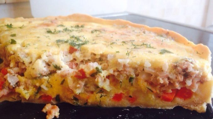 Киш с мясным фаршем и овощами Киш с мясным фаршем и овощами