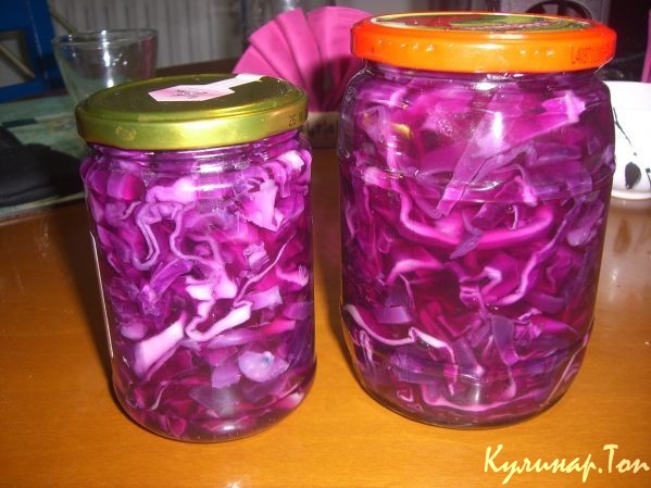 Консервированный салат из краснокочанной капусты