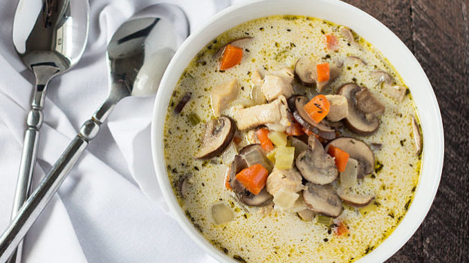 Куриный суп с шампиньонами Куриный суп с шампиньонами