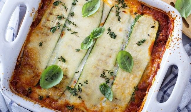 Лазанья с кабачками и шампиньонами Лазанья с кабачками и шампиньонами