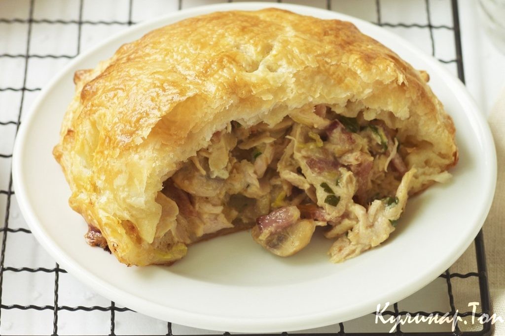 Пирог с индейкой и грибами