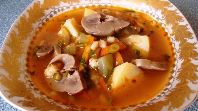 Рассольник с говяжьими почками Рассольник с говяжьими почками