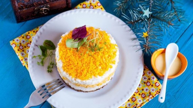 Рисовый салат с печенью Рисовый салат с печенью