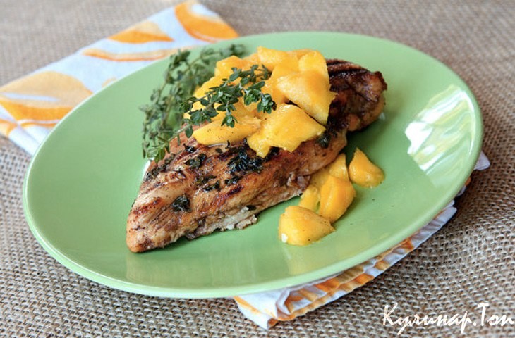Куриная грудка на гриле с лимоном и орегано