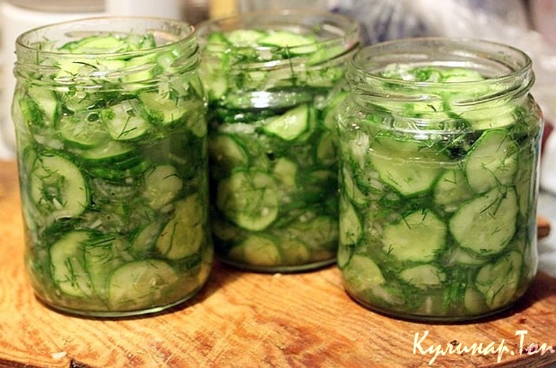 Салат из огурцов с кинзой